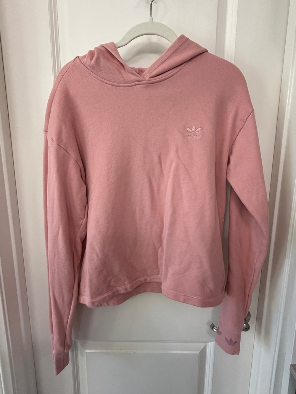 adidas Pink Trefoil Pullover Hoodie Women’s Large